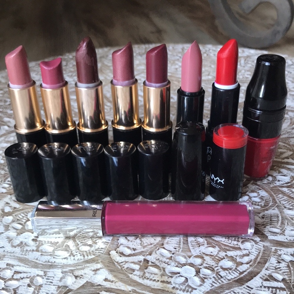 Lancome lipsticks pink nude cream gold shimmer red matte - Picture 4 of 13